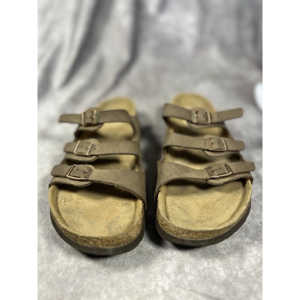 Birkenstock Florida Brown Triple Strap Sandals Women's EU 40 US 9 Leather